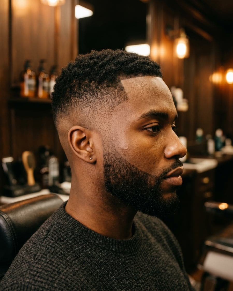 Mid fade with beard