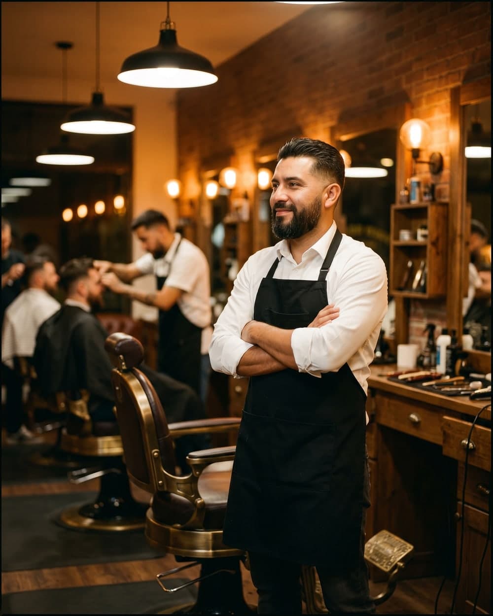 Marcus Cole, owner of Luxe Cuts, in the shop